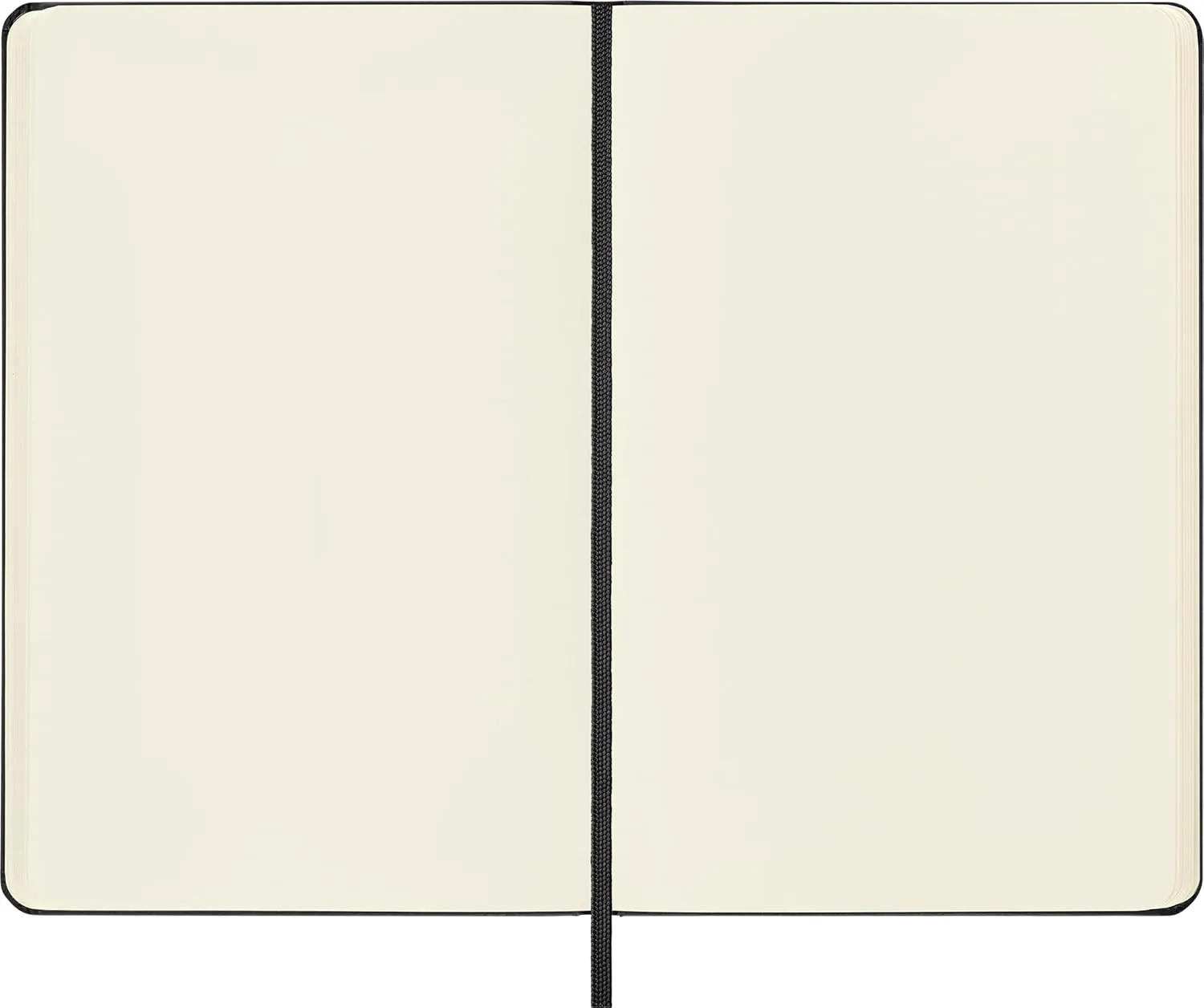 Moleskine Classic Notebook, Hard Cover, Medium (4.5" x 7") Plain/Blank, Black, 208 Pages