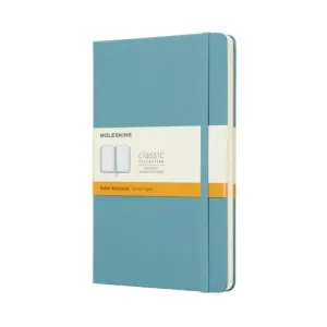 Moleskine Classic Notebook, Large, Ruled, Blue Reef, Hard Cover