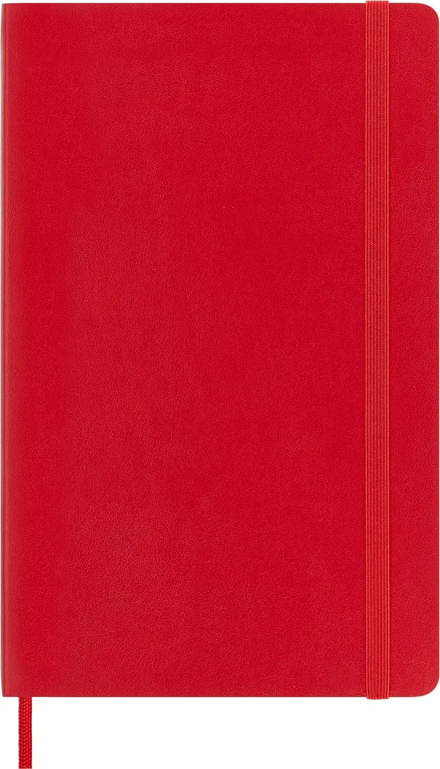 Moleskine Classic Notebook, Soft Cover, Large (5" x 8.25") Ruled/Lined, Scarlet Red, 192 pages