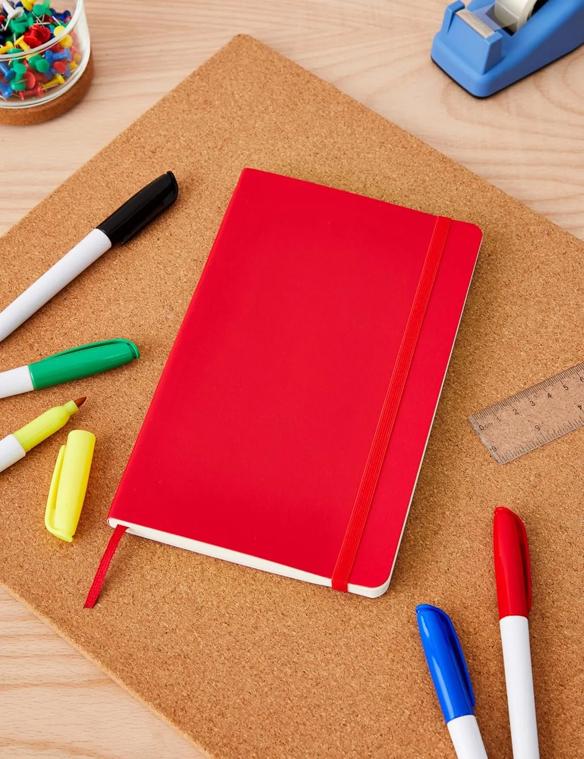 Moleskine Classic Notebook, Soft Cover, Large (5" x 8.25") Ruled/Lined, Scarlet Red, 192 pages