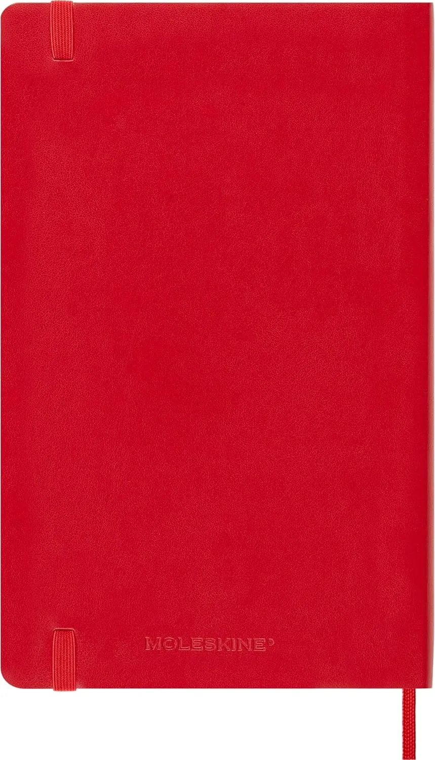 Moleskine Classic Notebook, Soft Cover, Large (5" x 8.25") Ruled/Lined, Scarlet Red, 192 pages