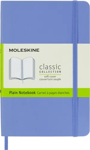 Moleskine Classic Notebook, Soft Cover, Pocket (3.5" x 5.5") Plain/Blank, Hydrangea Blue, 192 Pages