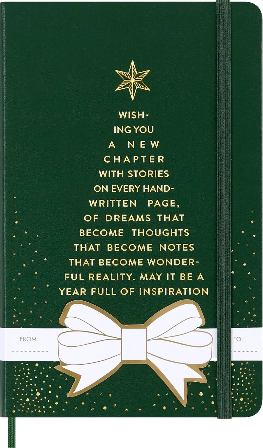 Moleskine Festive Holiday Notebook, Hard Cover, Ruled, Large (5" x 8.25"), Myrtle Green, 240 Pages