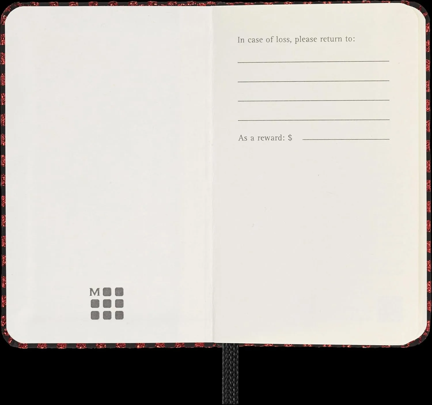 Moleskine Limited Edition Notebook Holiday Shine Box, Extra Small, Plain, Metallic Red, Hard Cover (2.5 x 4)