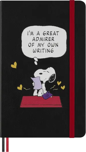 Moleskine Limited Edition Peanuts 'Snoopy' Notebook, Hard Cover, Large (5" x 8.25"), Ruled, Black, 176 pages