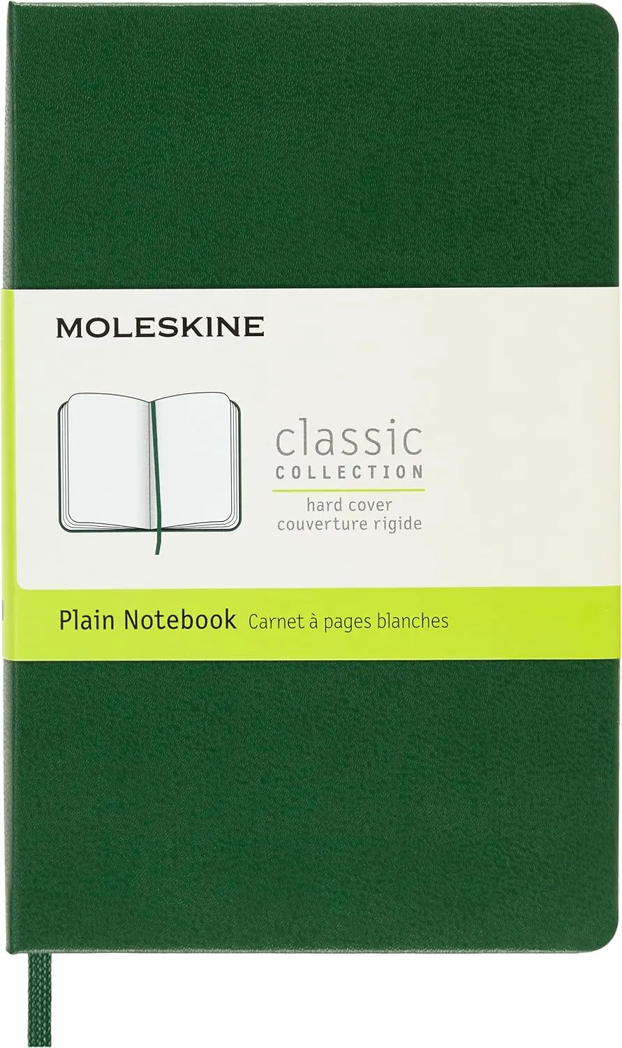 Moleskine Notebook, Pocket, Plain, Myrtle Green, Hard Cover (3.5 x 5.5)