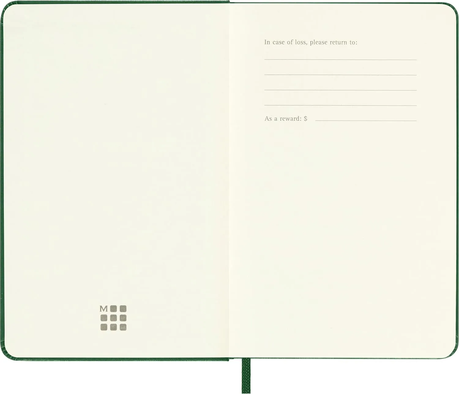 Moleskine Notebook, Pocket, Plain, Myrtle Green, Hard Cover (3.5 x 5.5)