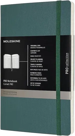 Moleskine Professional Notebook, Large, Forest Green, Soft Cover (5 x 8.25)