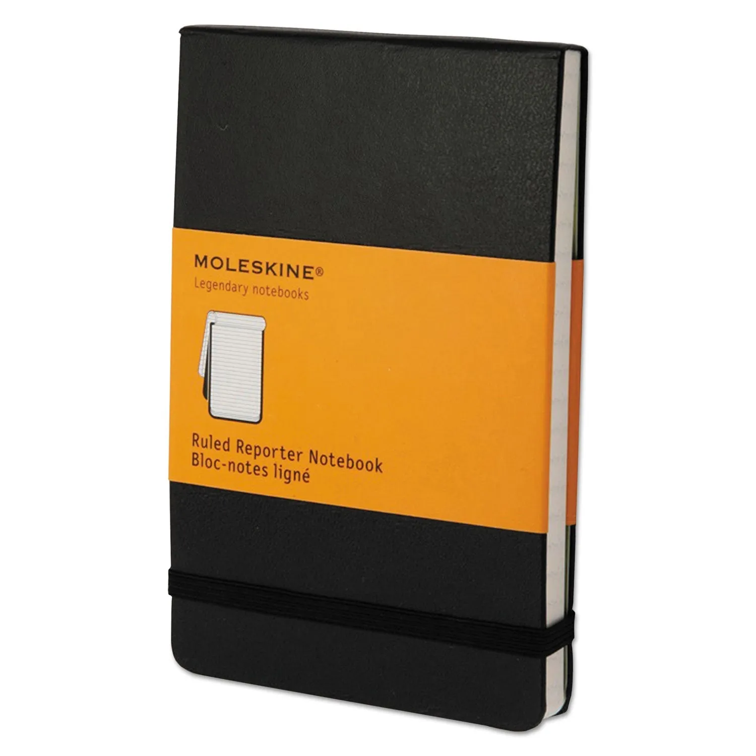 Moleskine® Reporter Notepad, Narrow Rule, Black Cover, 192 White 3.5 X 5.5 Sheets
