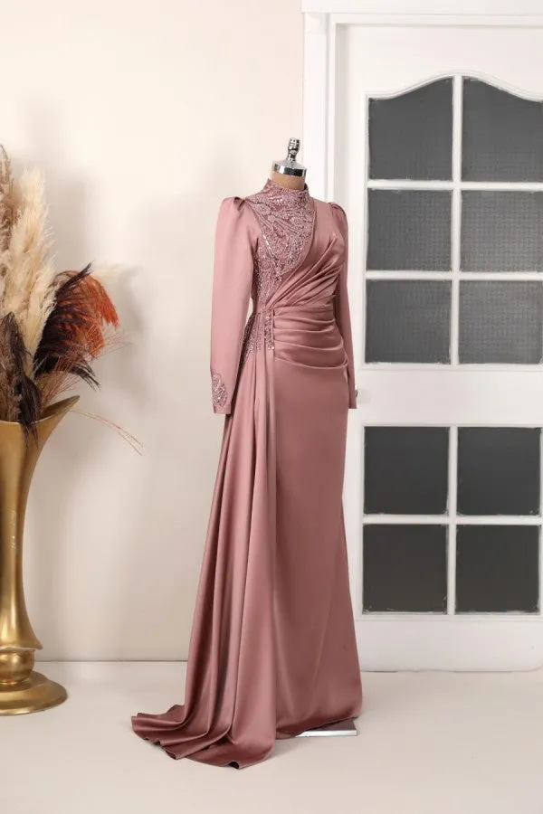 Monica Evening Dress - Dusty Rose SCB - 8152