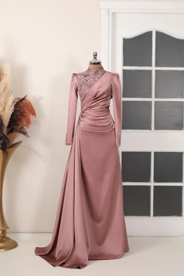 Monica Evening Dress - Dusty Rose SCB - 8152
