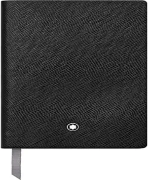 Montblanc Fine Stationery 118036 Notebook Black Leather Cover Lined Pages 14 x 9 cm