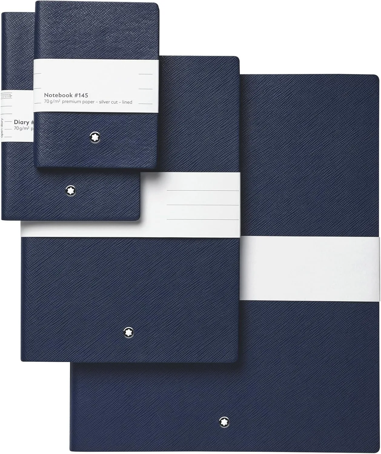 Montblanc Notebook Indigo Squared #146 Fine Stationery 113639 – Elegant Journal with Leather Binding and Quadrille Pages – 1 x (5.9 x 8.2 in.)