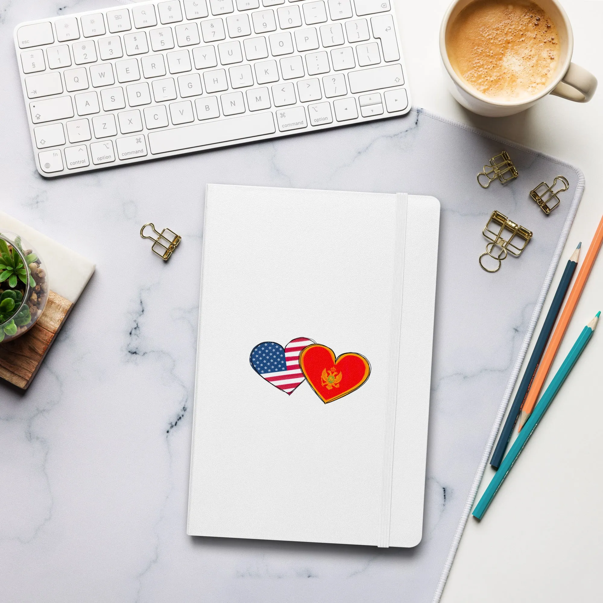 Montenegrin-American Heart Hardcover Notebook