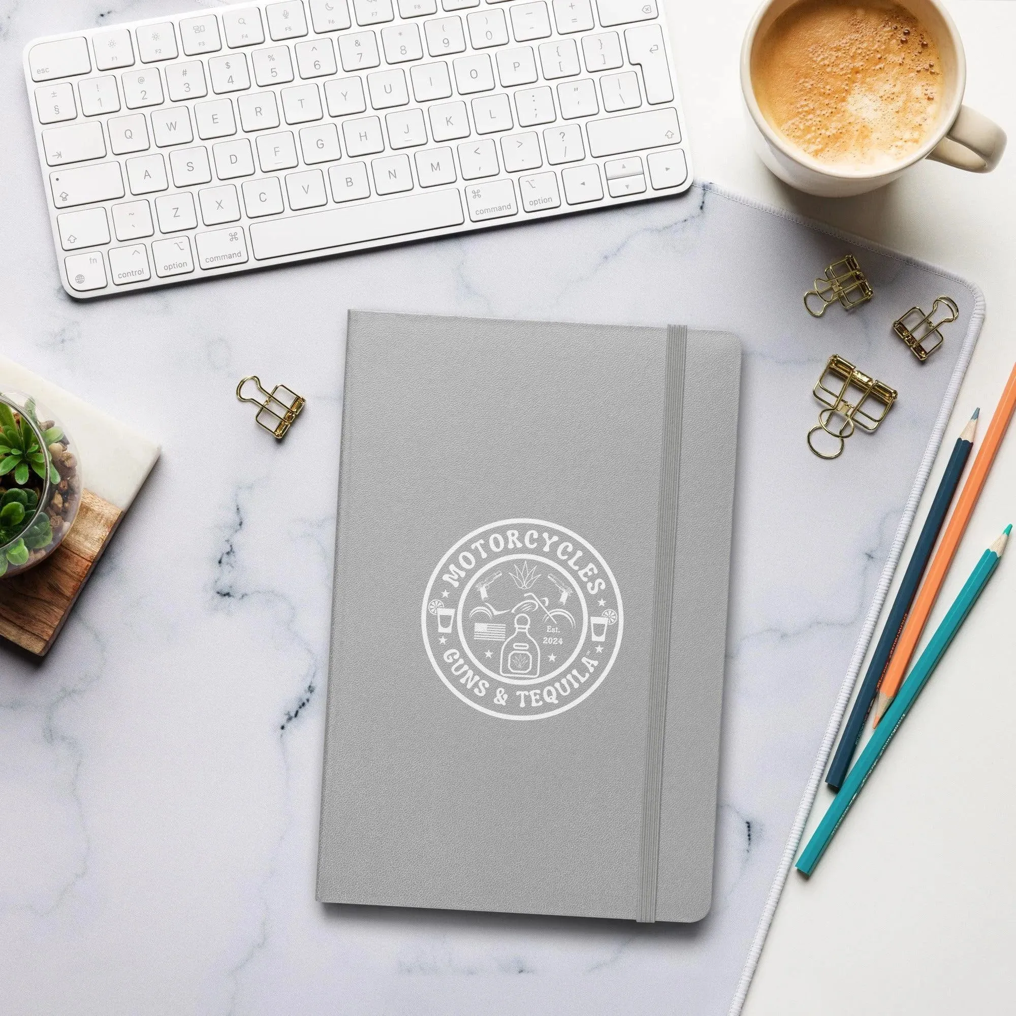 Motorcycles Guns & Tequila Hardcover bound notebook