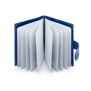 Multiple Leather Card Wallet - Cobalt Croc-Effect