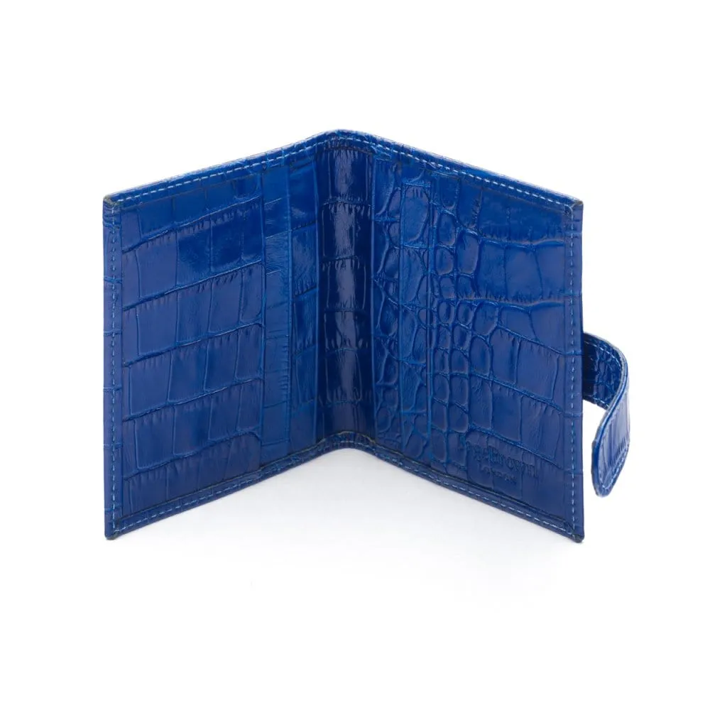 Multiple Leather Card Wallet - Cobalt Croc-Effect