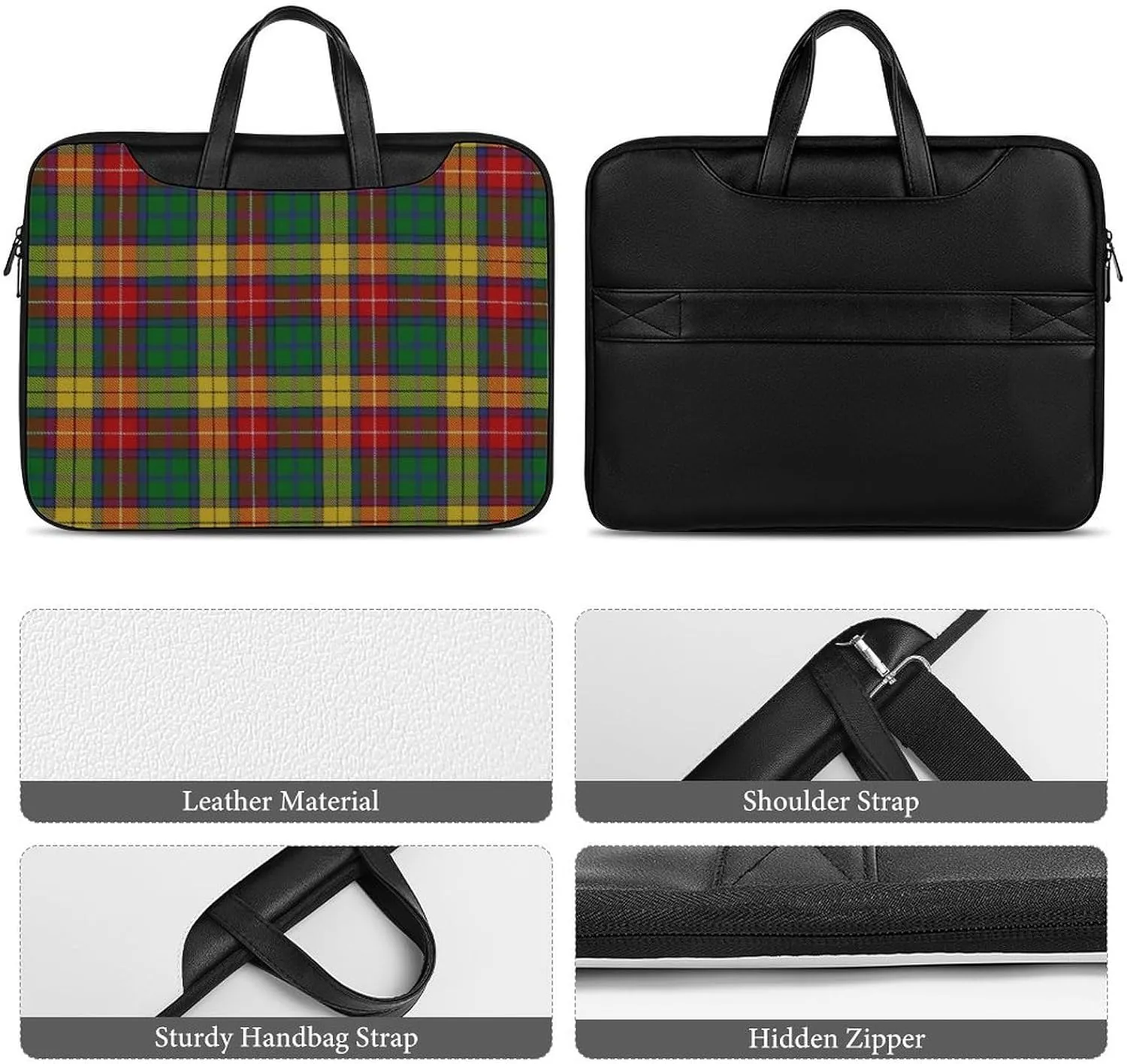 Murray Tartan Handheld Single Shoulder Crossbody Laptop Bag Unisex