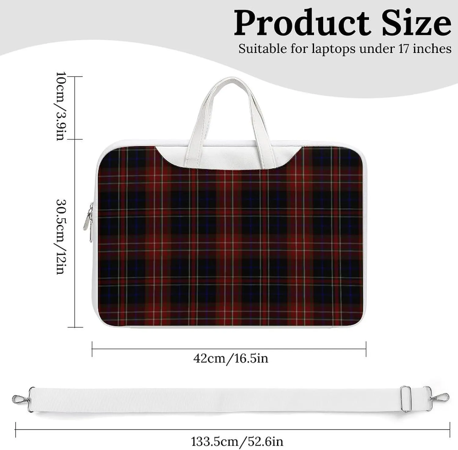 Murray Tartan Handheld Single Shoulder Crossbody Laptop Bag Unisex