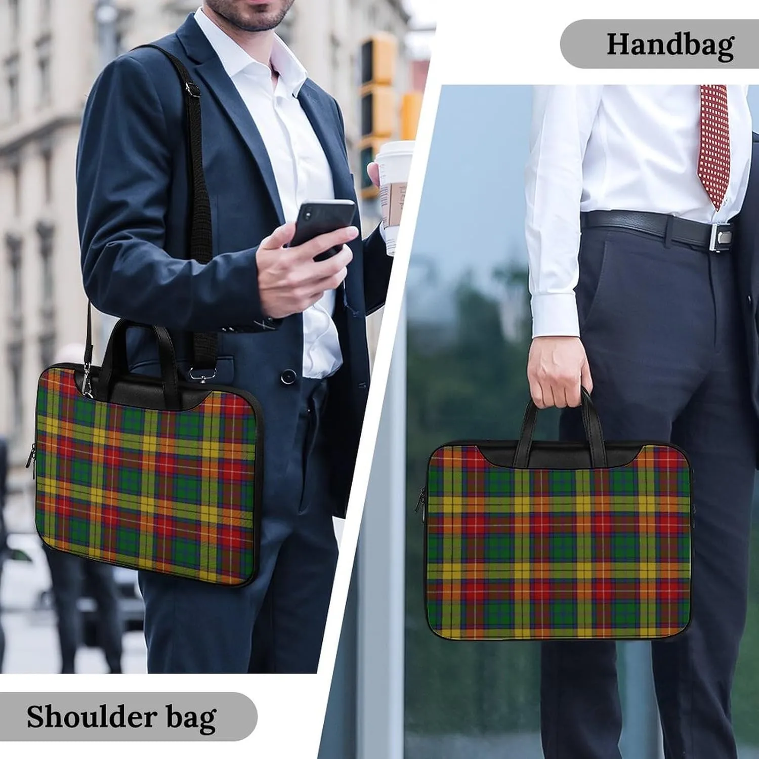 Murray Tartan Handheld Single Shoulder Crossbody Laptop Bag Unisex