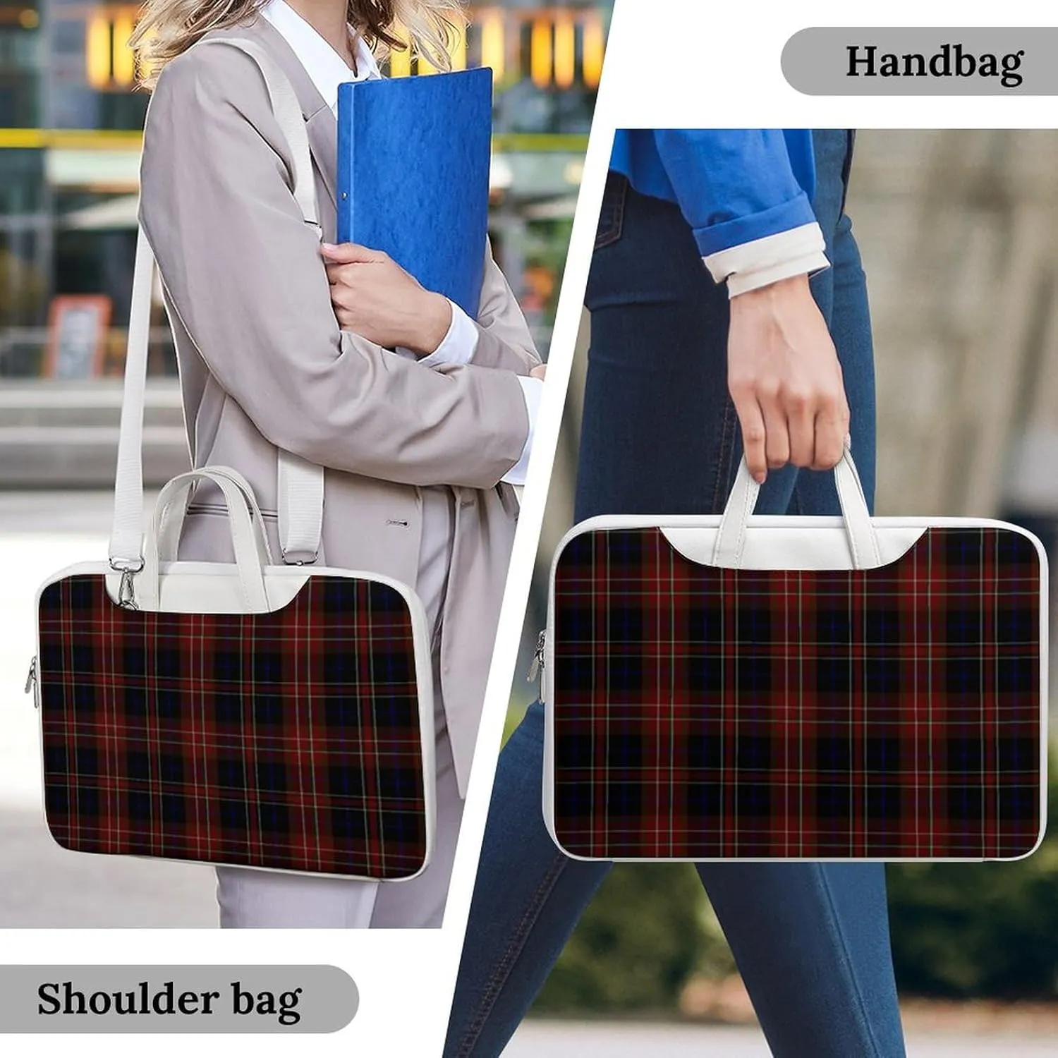 Murray Tartan Handheld Single Shoulder Crossbody Laptop Bag Unisex