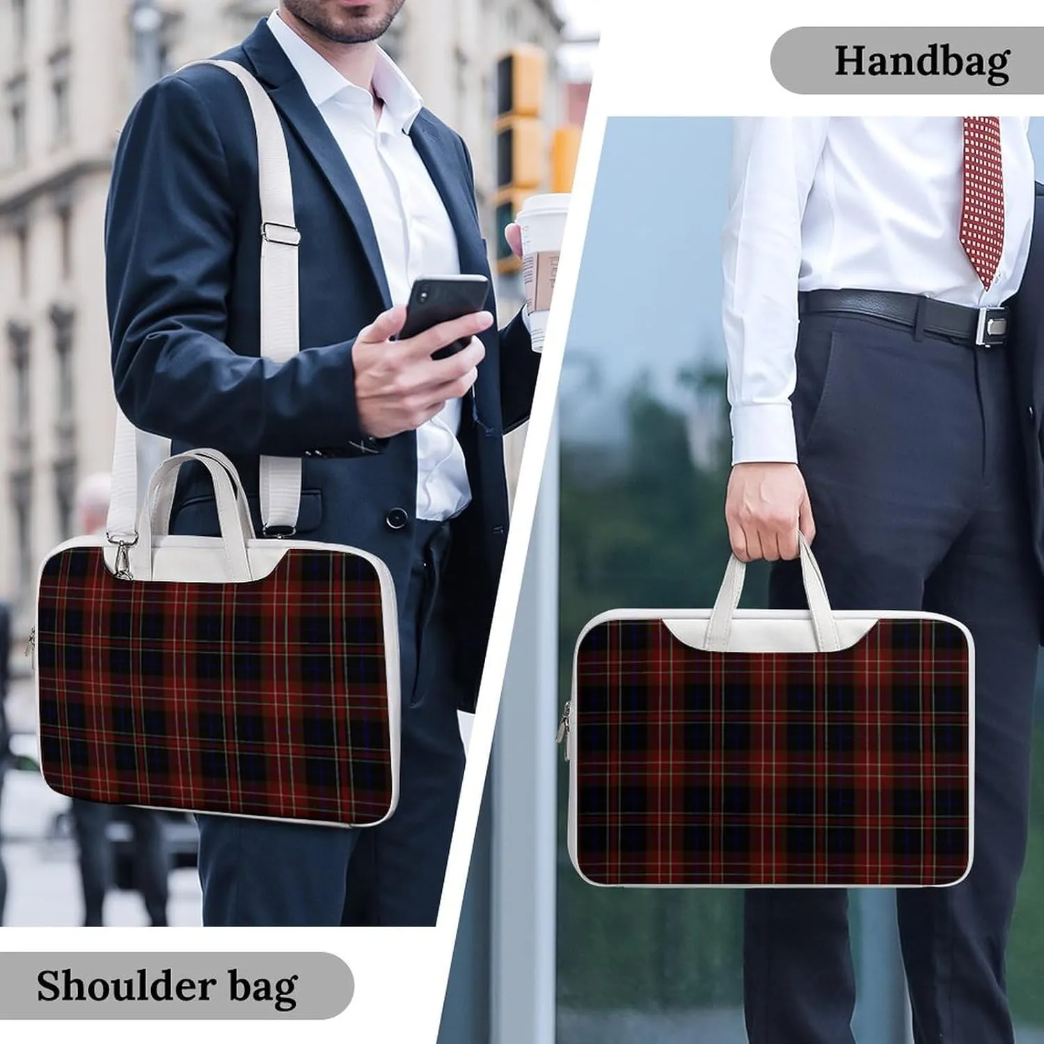 Murray Tartan Handheld Single Shoulder Crossbody Laptop Bag Unisex