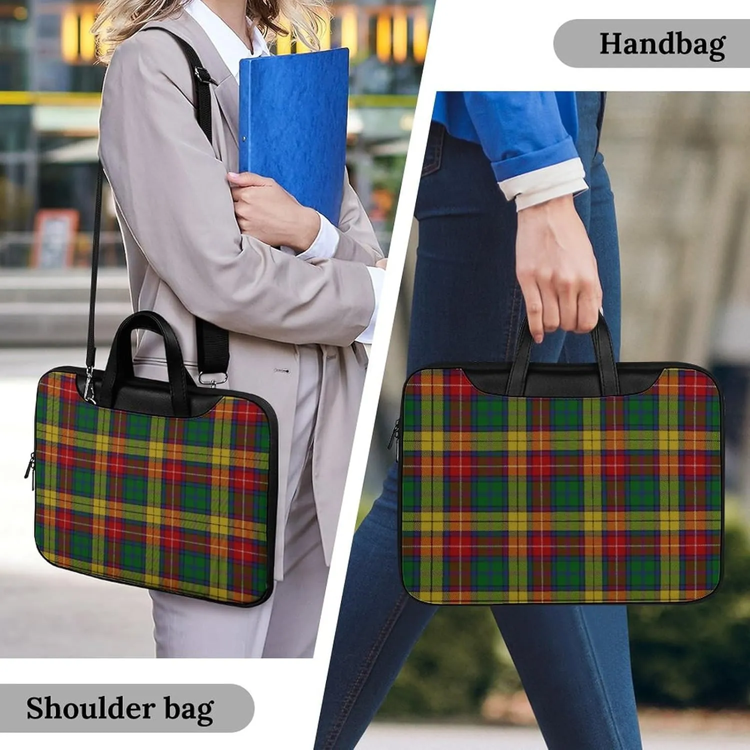 Murray Tartan Handheld Single Shoulder Crossbody Laptop Bag Unisex
