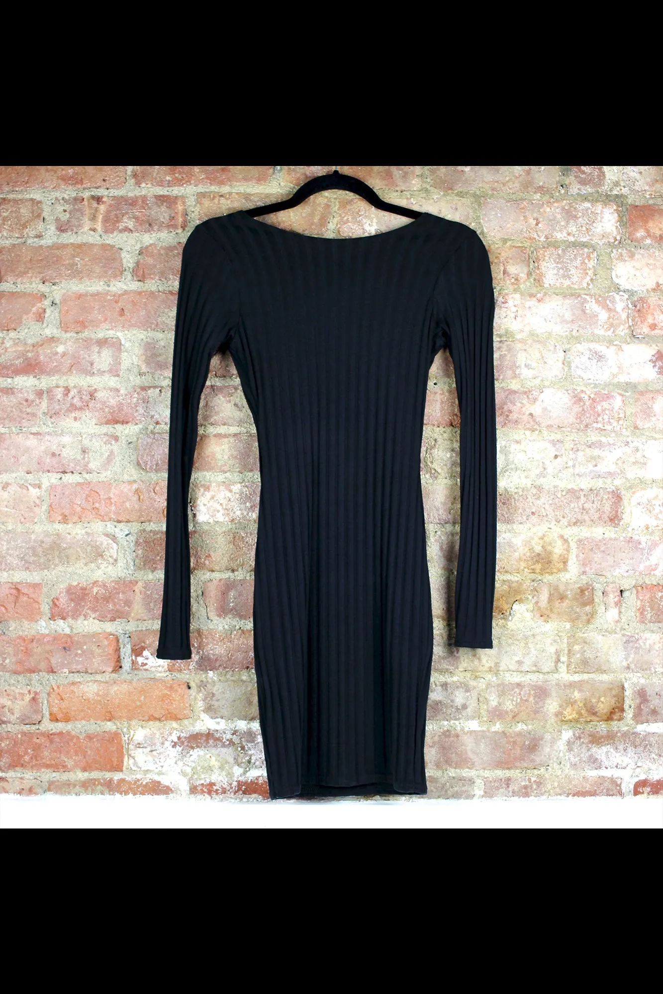 Nasty Gal Ribbed Tie Back Mini Dress - XS
