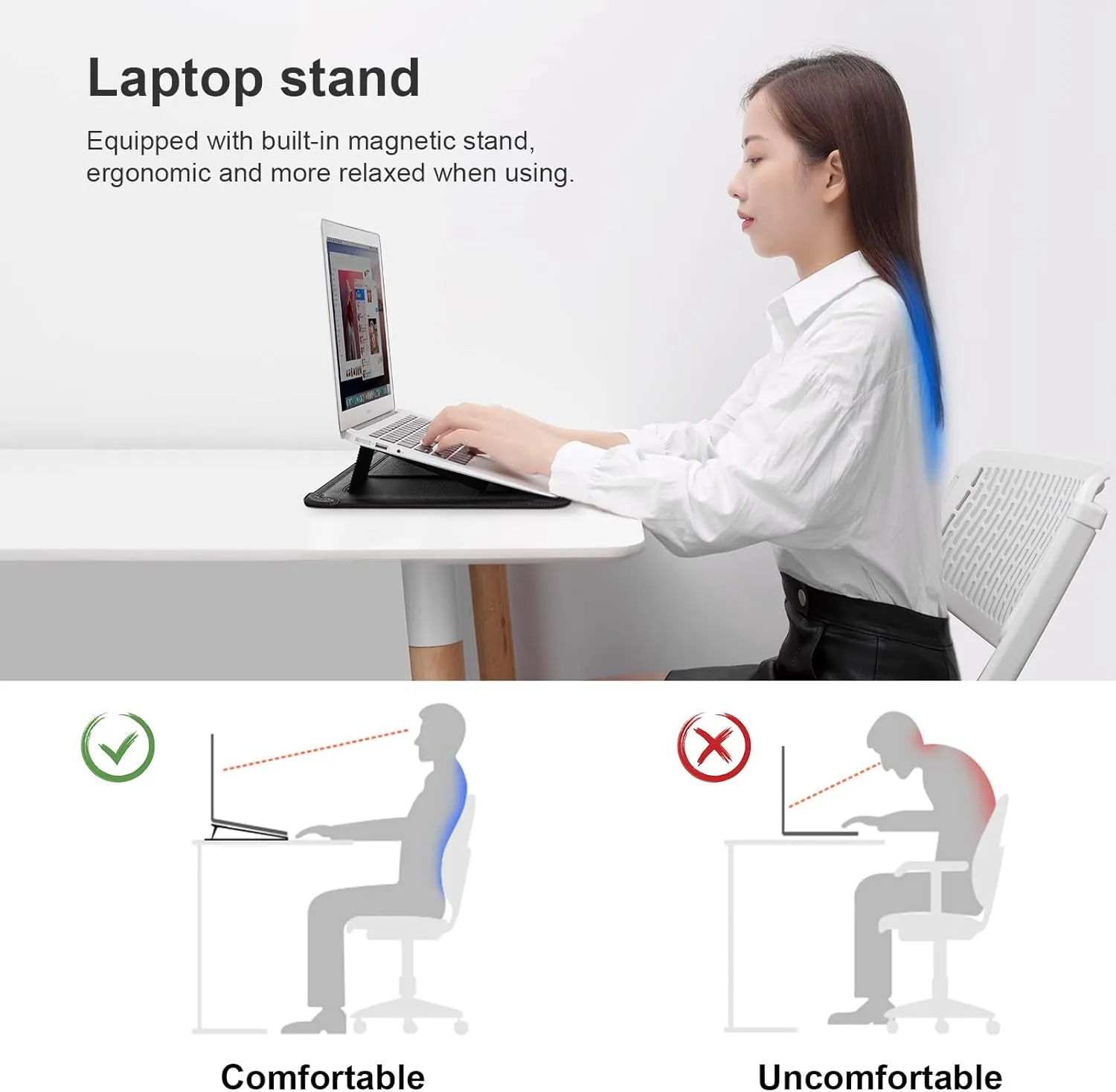 Nillkin Laptop Sleeve for MacBook Air M4/Pro 13/MacBook Air 13 inch, MacBook Air Sleeve with Laptop Stand and Mouse Pad, Laptop Case Bag for 13-14 inch MacBook, ASUS, Dell, HP Laptops, Black Texture