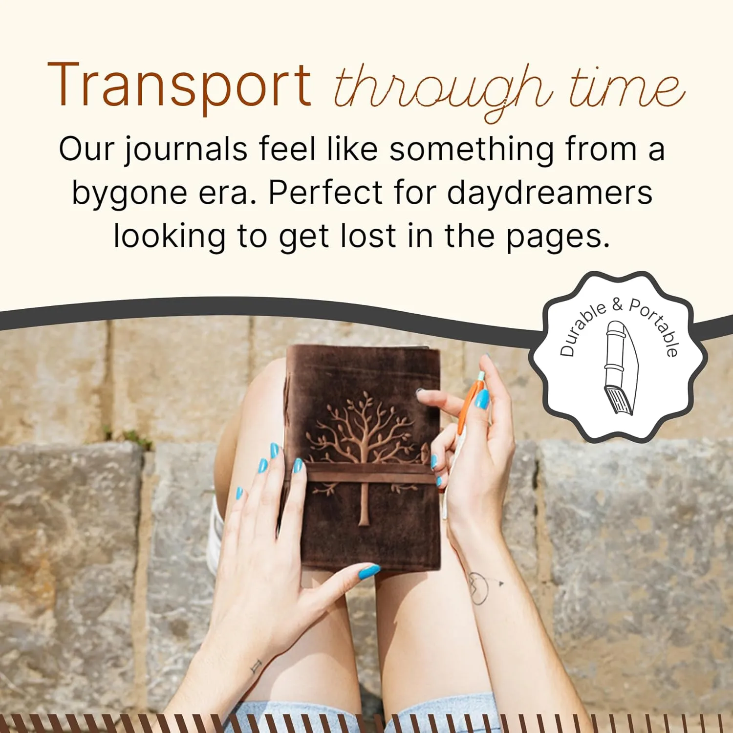 NomadCraftsCo. Vintage Leather Journal Tree of Life-Leather Bound Journal-Antique Paper-Beautiful Embossed Tree Leather Sketchbook - For Drawing Sketching and Writing-240 Pages