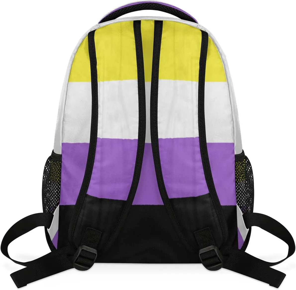 Non-Binary Pride Flag Backpack Travel Laptop Backpack Adjustable Shoulder Straps Waterproof School Bag Bookbag
