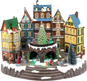Northlight LED Lighted and Musical City Hall Christmas Village Display - 12.5"