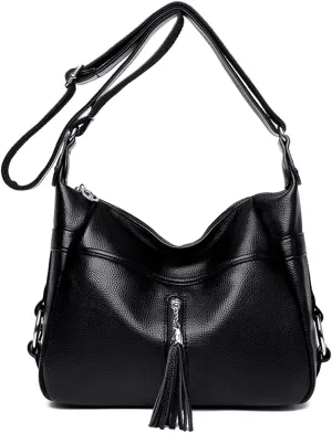 NOTAG Shoulder Bag for Women Large Crossbody Bags PU Leather Handbag Purse with Tassel