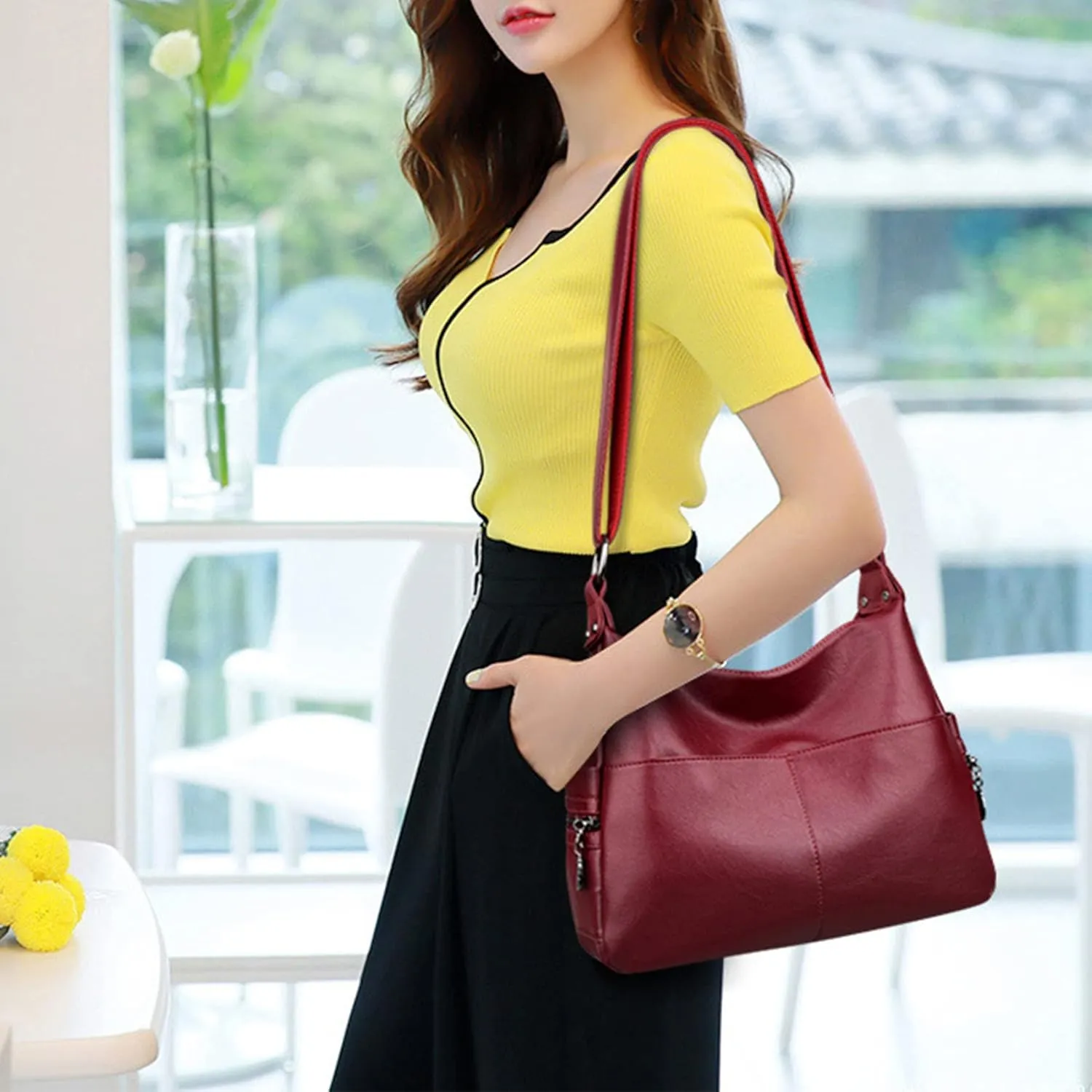 NOTAG Women Crossbody Bag Leather Purse Handbags Ladies Shoulder Bags Casual Pocketbooks