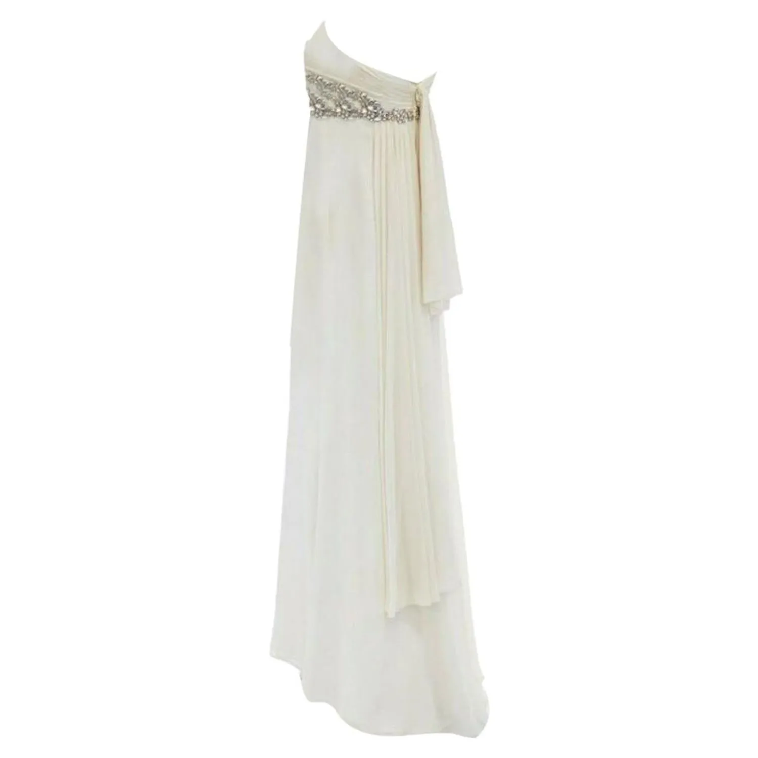 Notte crystal jewel embellished pleated bt evening gown dress