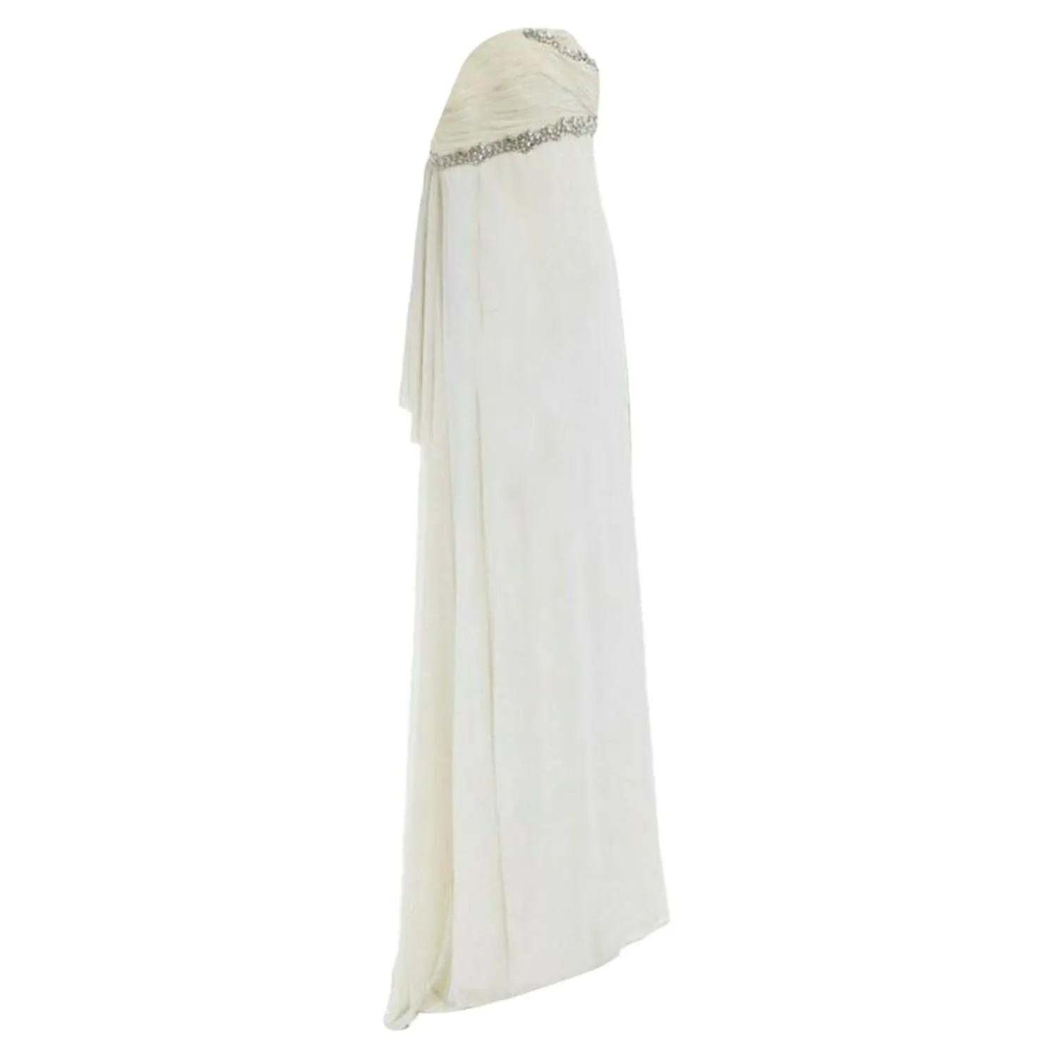 Notte crystal jewel embellished pleated bt evening gown dress