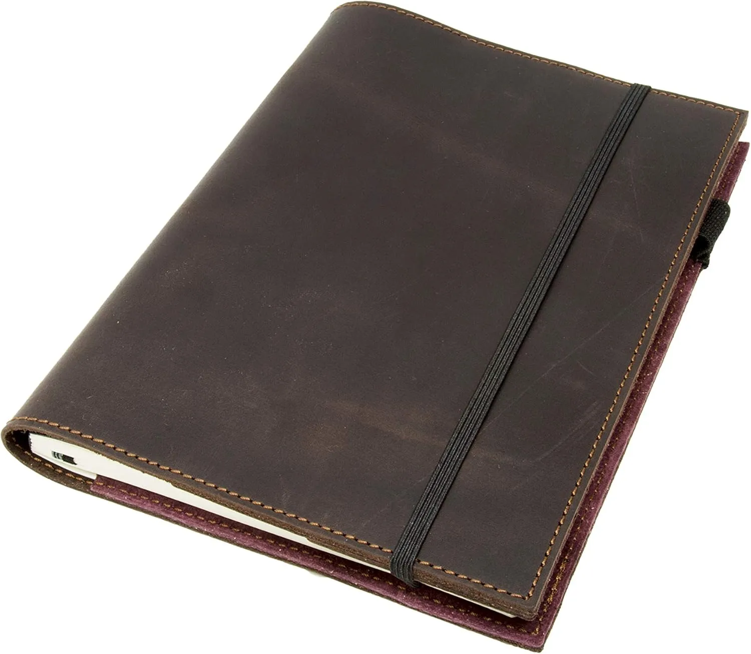 OleksynPrannyk Leather Journal Leuchtturm1917 Medium A5 (5.75"x8.25") Softcover Notebook Travel Journal Cover Distressed Leather Refillable Writing Diary with Elastic Closure (Brown Nut Case)