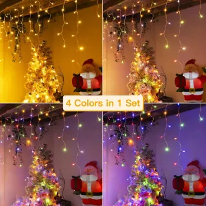 Ollny Icicle Lights for Outside 306LED 25FT, Color Changing Christmas Light with Remote 11 Modes Timers Waterproof, Plug in Connectable Hanging Lights for Outdoor Indoor House Roof Holiday