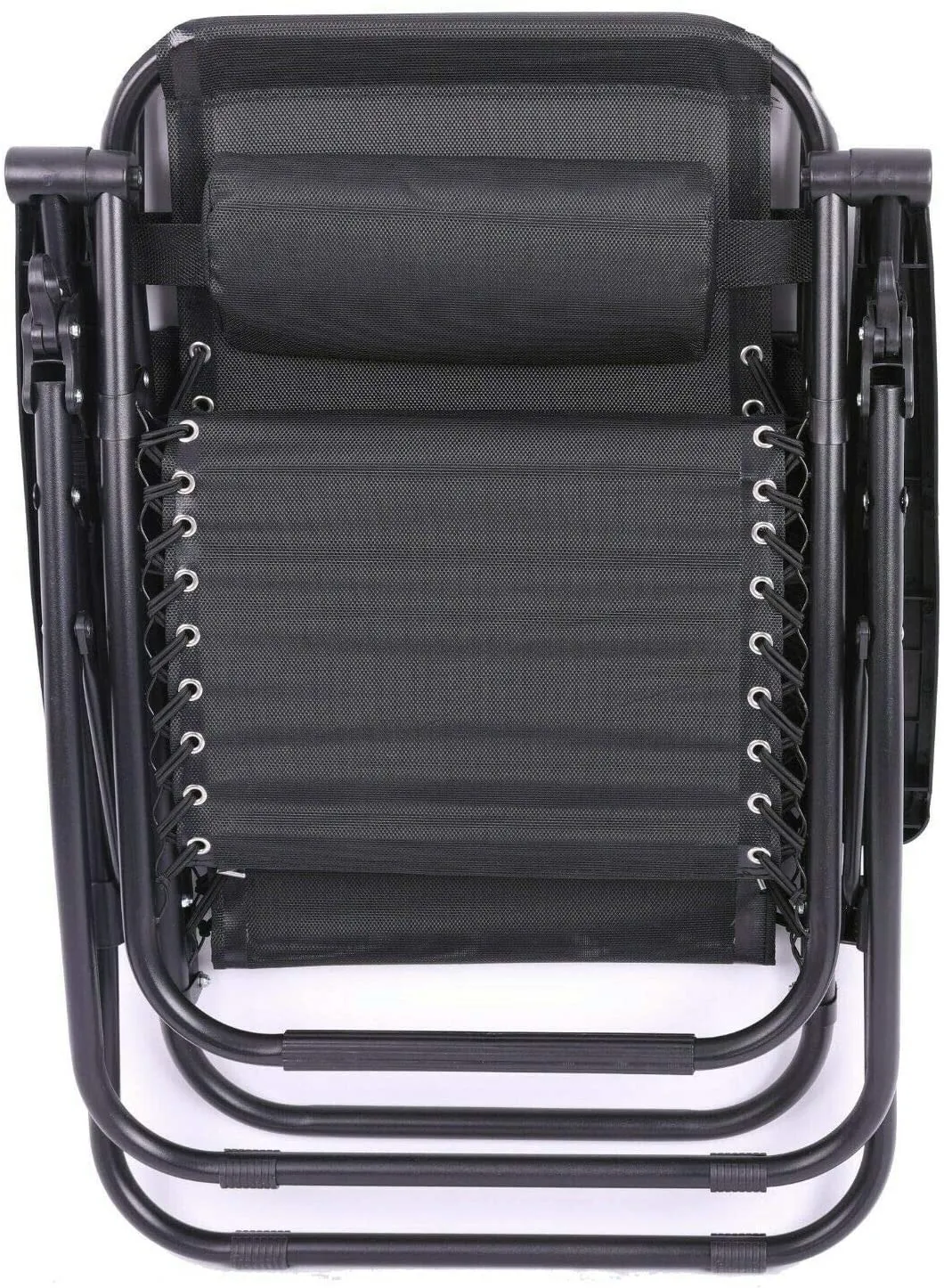 Olsen & Smith Valencia 3 Piece Zero Gravity Reclining Garden Patio Deck Chair Sun Lounger, 2 Chair & Table Set, Black