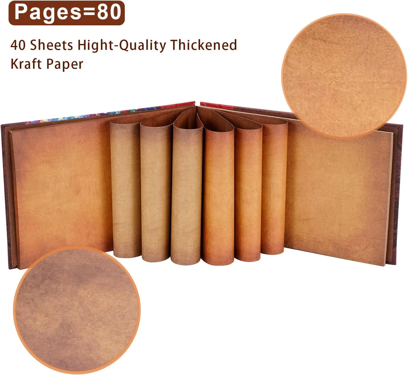 Our Adventure Book 11.9 x 7.6 Inch 80 Pages Scrapbook Photo Album, 3D Retro Embossed Letter Leather Hard Cover Movie Up Travel Journal Memory Book For Couples,For Best Friend,For Christmas Gift