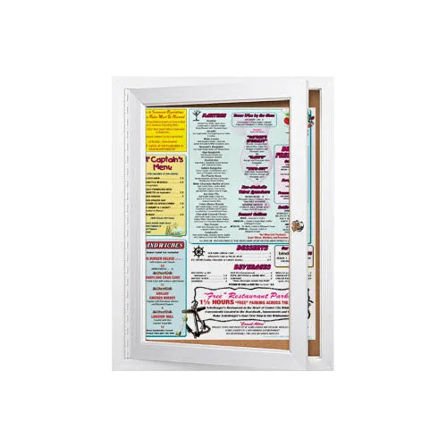 Outdoor Enclosed Menu Display SwingCases with LED Lights | Single Locking Door in 10 Sizes   Custom