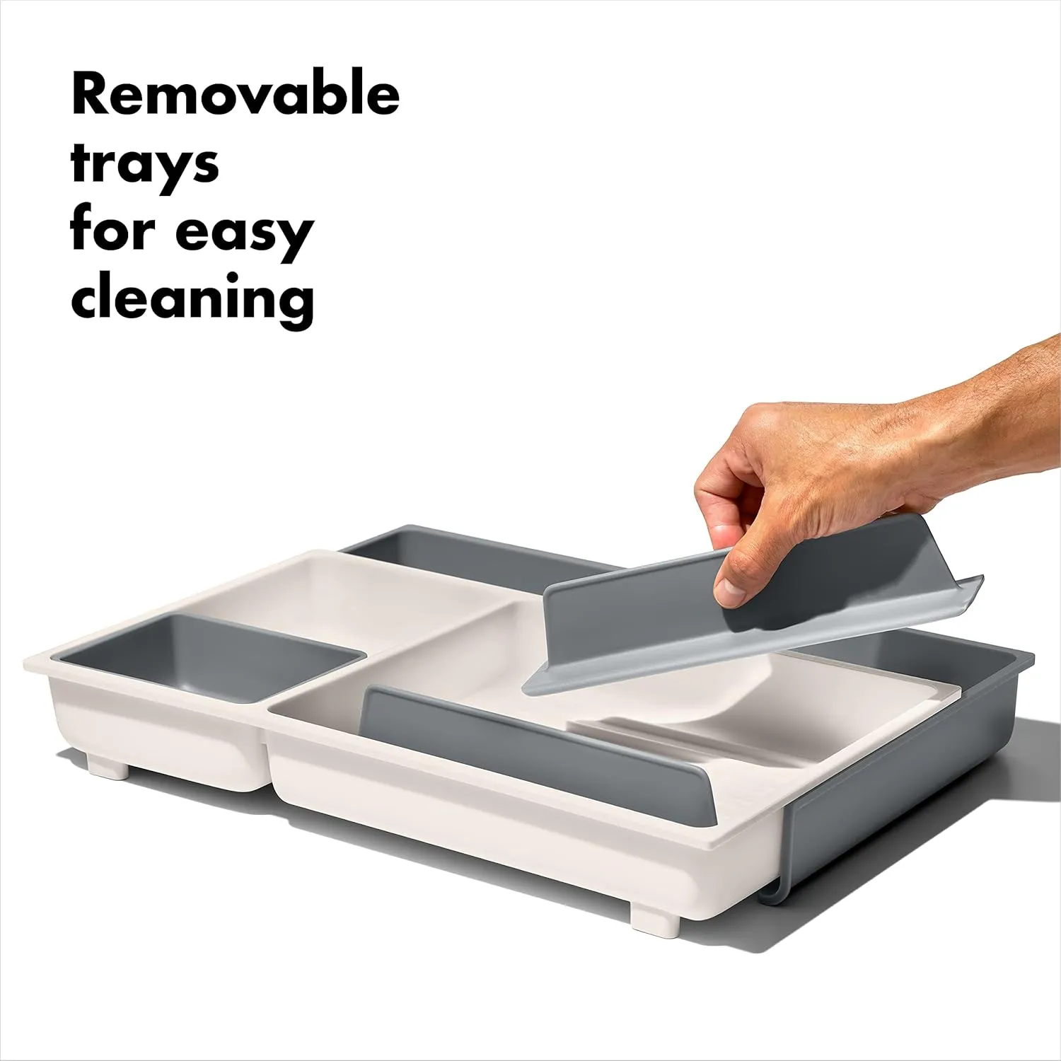 OXO Good Grips Drawer, Large Expandable Kitchen Tool Organizer, White