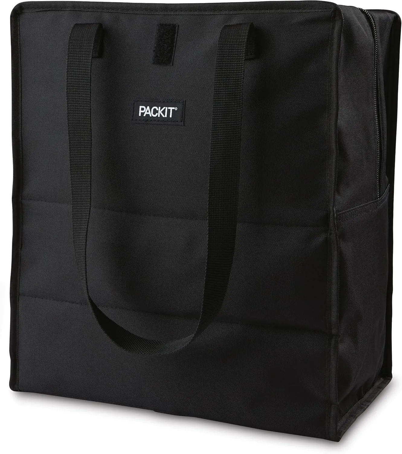 PackIt Freezable Grocery Tote, Built with EcoFreeze Technology, Foldable, Collapsible, Reusable, Zip Closure, Dual Handles