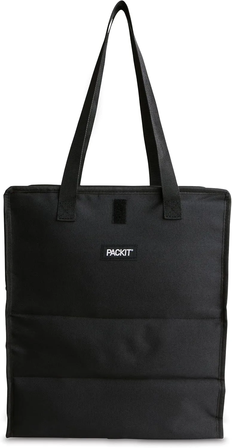 PackIt Freezable Grocery Tote, Built with EcoFreeze Technology, Foldable, Collapsible, Reusable, Zip Closure, Dual Handles