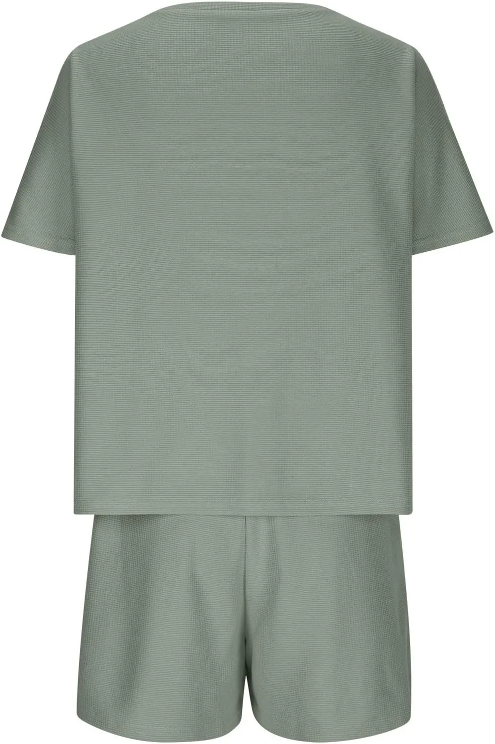Pajama Set Drawstring For Women 2 Piece Short Sleeve Crewneck Sleepwear Top And Shorts Soft Comfy Pj Lounge Sets