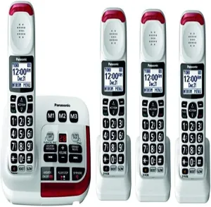 Panasonic KX-TGM420W   (3)KX-TGMA44W Amplified Cordless Phone with Digital Answering Machine Expandable upto 6 Handsets and Voice Volume Booster 40 dB