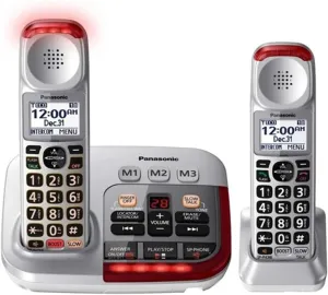 Panasonic KX-TGM450S   (1) KX-TGMA45S Volume Booster Upto 50 dB Slow Talk Control Noise Reduction Talking Caller ID Amplified Cordless Phone-2 Handset