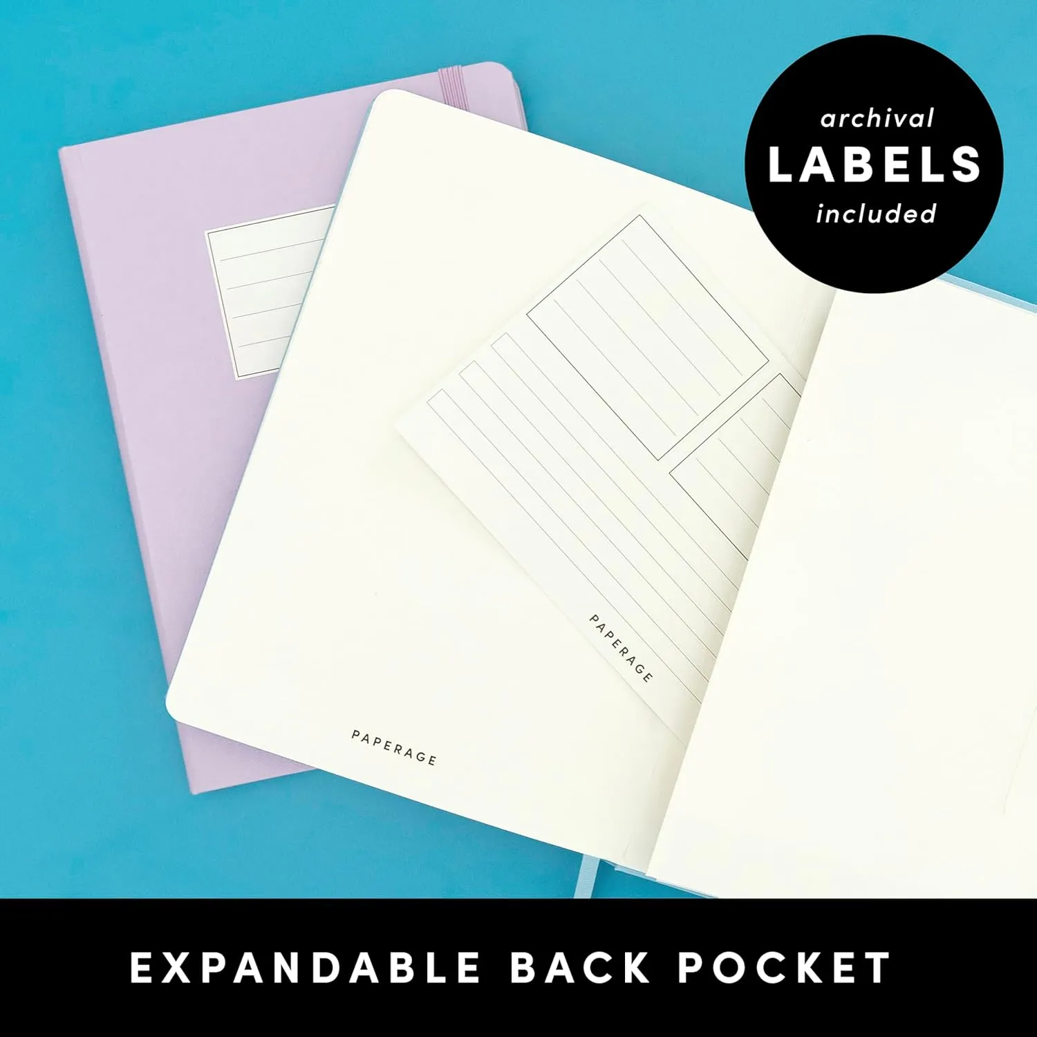 PAPERAGE Lined Journal Notebooks, 10 Pack, (Bright Rainbow), 160 Pages, Medium 5.6 inches x 8 inches - 100 gsm Thick Paper, Hardcover