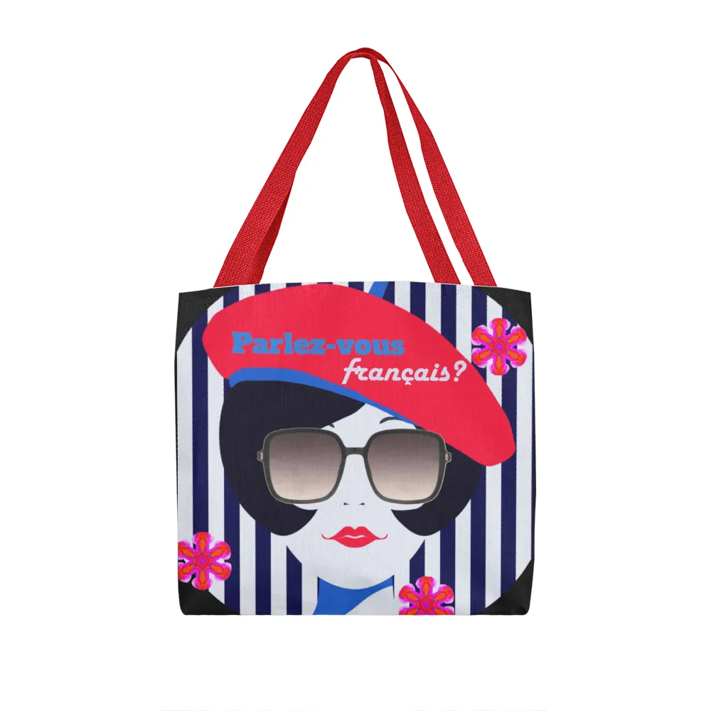 Parlez-vous francais? Fashionable French Girl with Beret Classic Tote Bag