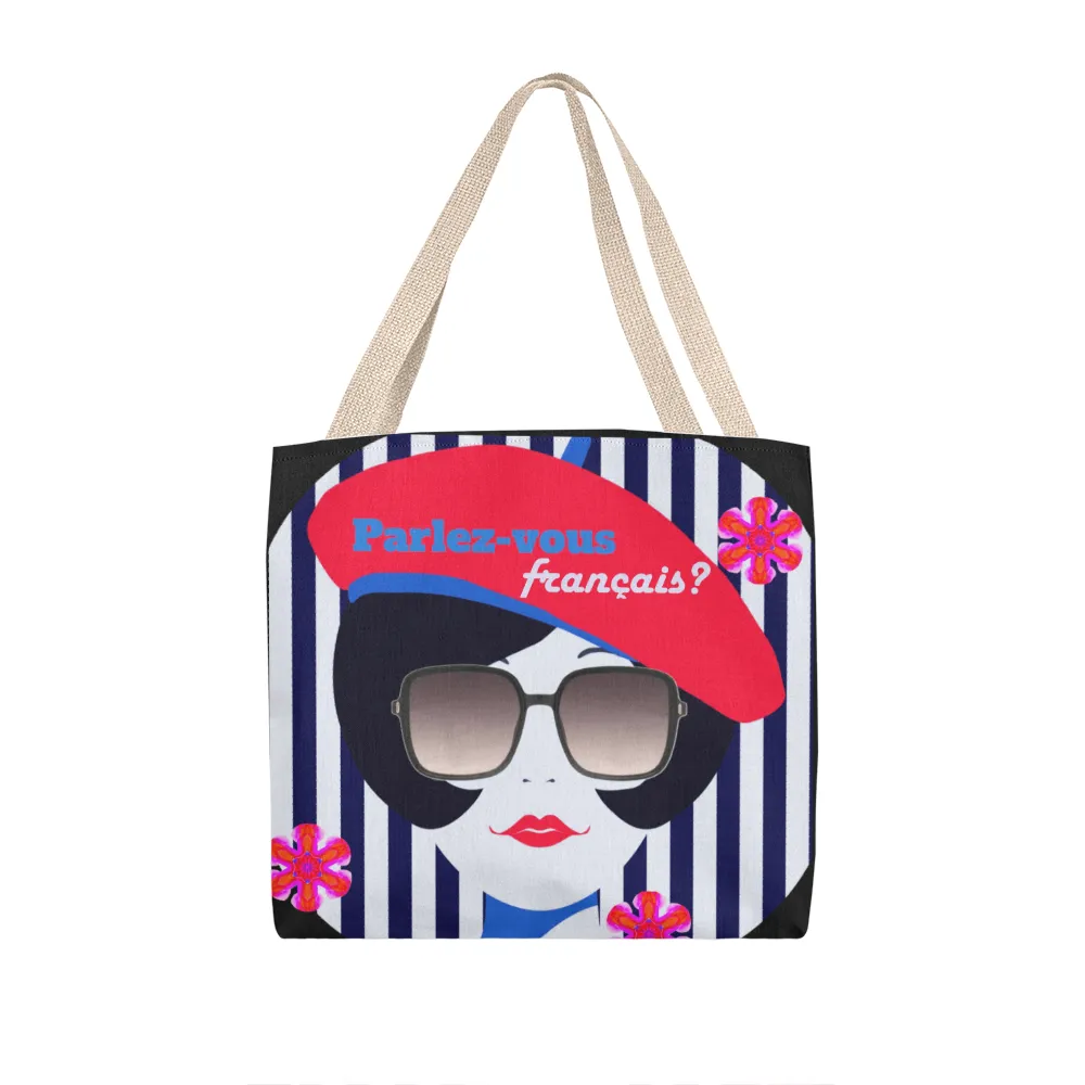 Parlez-vous francais? Fashionable French Girl with Beret Classic Tote Bag